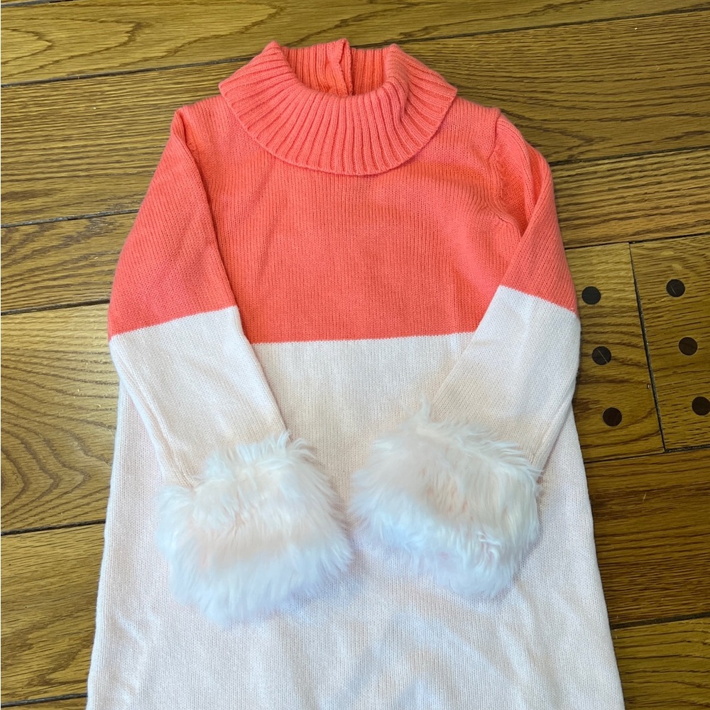 Janie and Jack knit dress with fur